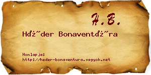 Héder Bonaventúra névjegykártya